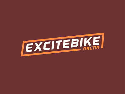 Excitebike badge brand branding brown design kansas city logo mariokart nintendo orange typography vector