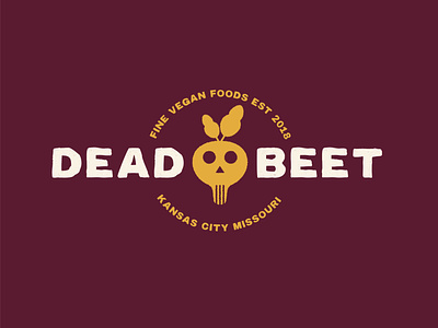 Dead Beet beet branding dead design food truck gold illustration kansas city logo maroon skull texture typography vector vegan