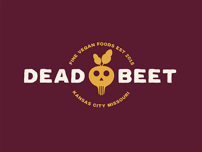 Dead Beet beet branding dead design food truck gold illustration kansas city logo maroon skull texture typography vector vegan