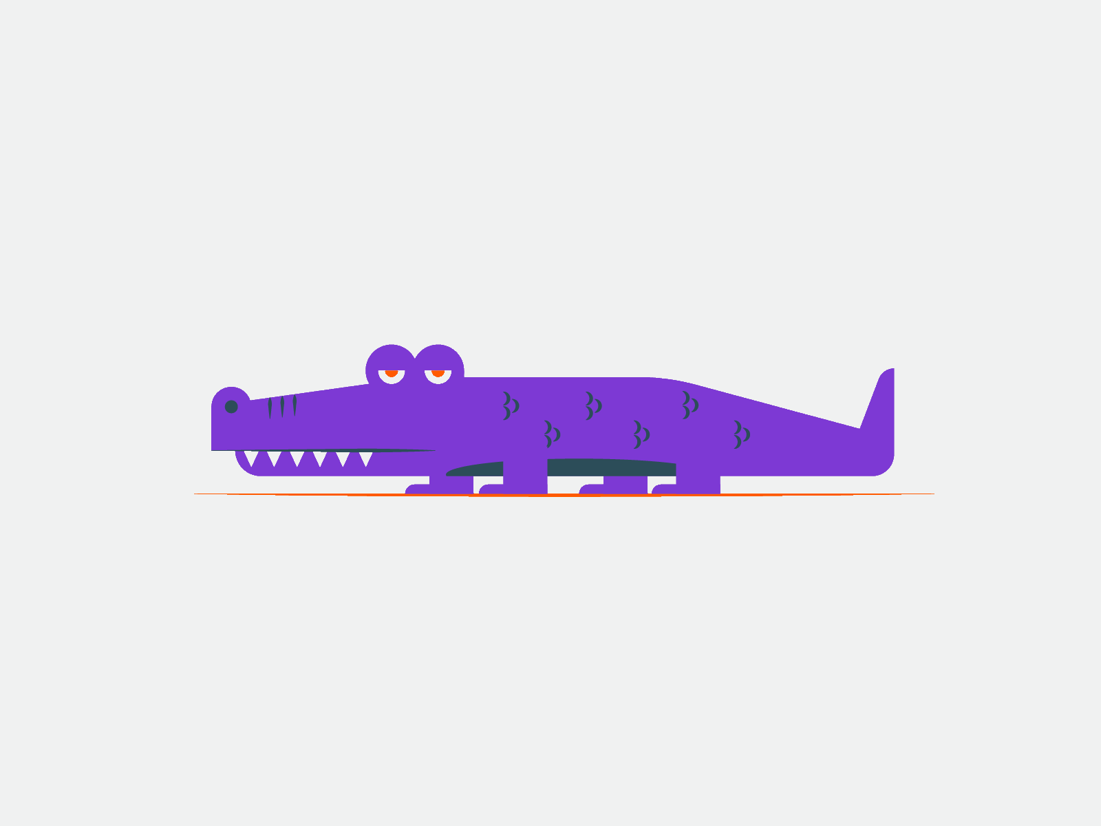 Vectober 2020 – Day 8 Teeth aligator animation character crocodile design gator illustration inktober2020 kansas city orange purple teeth vectober vectober2020 vector