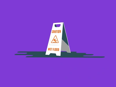 Vectober 2020 – Day 12 Slippery design illustration inktober inktober2020 kansas city orange purple slip slippery typography vectober vectober2020 vector wet wet floor