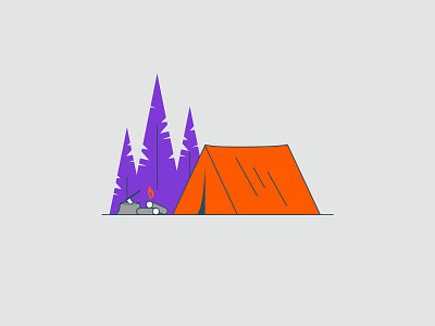 Vectober 2020 – Day 15 Outpost camp camping design forest illustration inktober inktober2020 kansas city orange outpost tent vectober vectober2020 vector