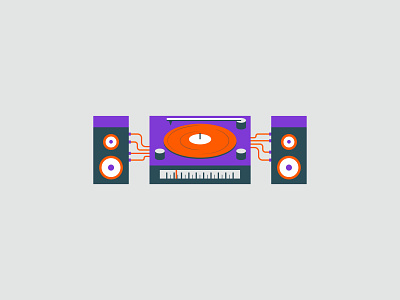 Vectober 2020 – Day 27 Music design illustration inktober inktober2020 kansas city music orange purple record record player vectober vectober2020 vector