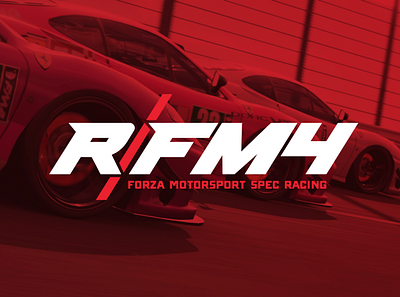 R/FM4 Logo automotive branding cars design esports forza motorsport logo motorsport racing red typography vector xbox