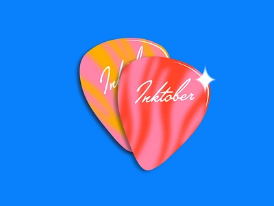 Inktober - Pick design fender guitar pick illustration inktober inktober2021 marbled minneapolis pick typography vector