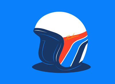 Inktober - Helmet badnews blue design helmet illustration inktober inktober2021 motorsport racing typography vector vintage