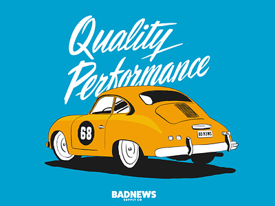 Badnews Supply - Quality Performance badnews supply design illustration minneapolis minnesota motorsport performance porsche sportscar typography vector vintage