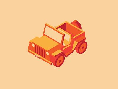 Isometric Jeep automotive cars design illustration jeep kansas city orange red skillshare vector