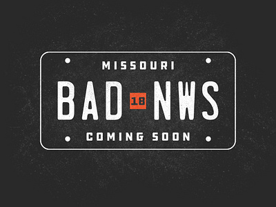 Badnews Plate automotive branding cars design illustration kansas city license plate orange typography vector