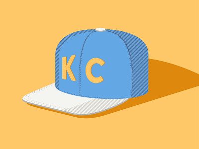 Kansas City Hat ball cap blue design hat illustration kansas city linear vector