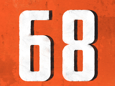 Badnews 68 68 automotive design dirt track illustration kansas city numbers orange racing texture typography