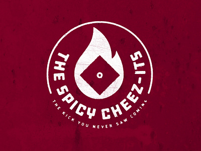 Spicy Cheez-its badge branding cheez its design kansas city kickball red spicy texture typography vector