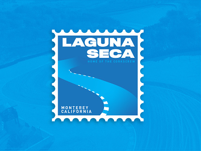 Laguna Seca (Weekly Warm-up #10) automotive blue cars design gradient kansas city racetrack stamp typography vector weekly warm up