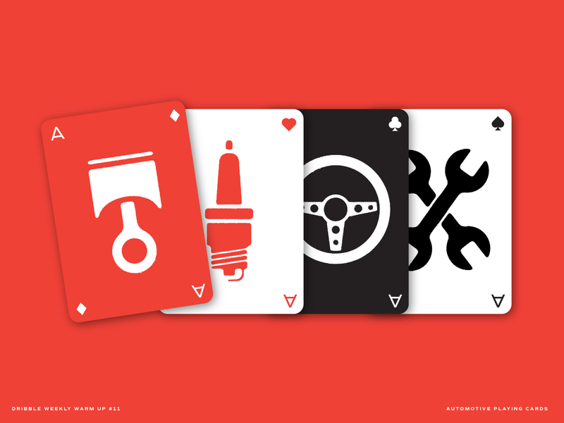 Automotive Playing Cards (Weekly Warm-up 11) cars design icon illustration kansas city orange playing card vector