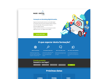 MADE IN DIGITAL power by WebHS | Landing Page development domains event formation hosting illustration landing page marketing digital web webdesign