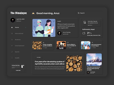 The Himalayan Times - Website Redesign - Neumorphic Dark