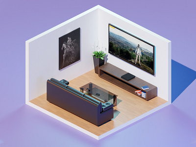 Living Room [ DAY ] 3dmodeling blender3d blender3dart illustration nepal stylustechnology