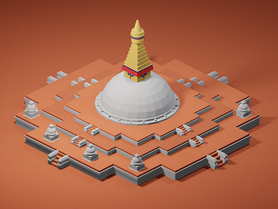 Low Poly Boudhanath ancient temples b3d blender3d design illustration lowpoly lowpolyart nepal nepal temples stylustechnology