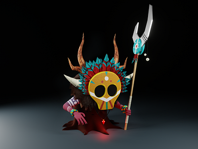 Tiki Shaman 3d illustration b3d blender3d dhami jhankri diorama eevee illustration nepal shaman stylustechnology tiki shaman