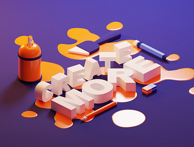 Create More 3d lettering b3d blender3d illustration isometric nepal stylustechnology typogaphy