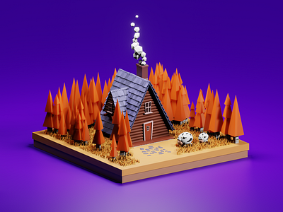 Autumn Cabin [Low Poly]
