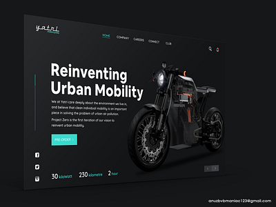 Yatri Motorcycle - Project Zero Website Redesign Concept design designersofnepal nepal project zero redesign concept redesigned stylustechnology website redesign yatri yatri motorcycle