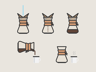 Chemex Illustrations chemex coffee flat icon illustration lifestyle mug vector