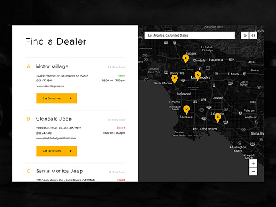Find a Dealer Jeep architecture automotive cars design digital fca interaction interface jeep landing page