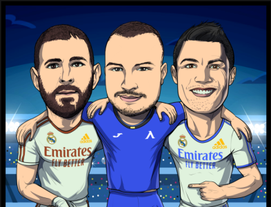 Football fan - Gift cartoon art caricature cartoon character football gift illustration portrait soccer sport