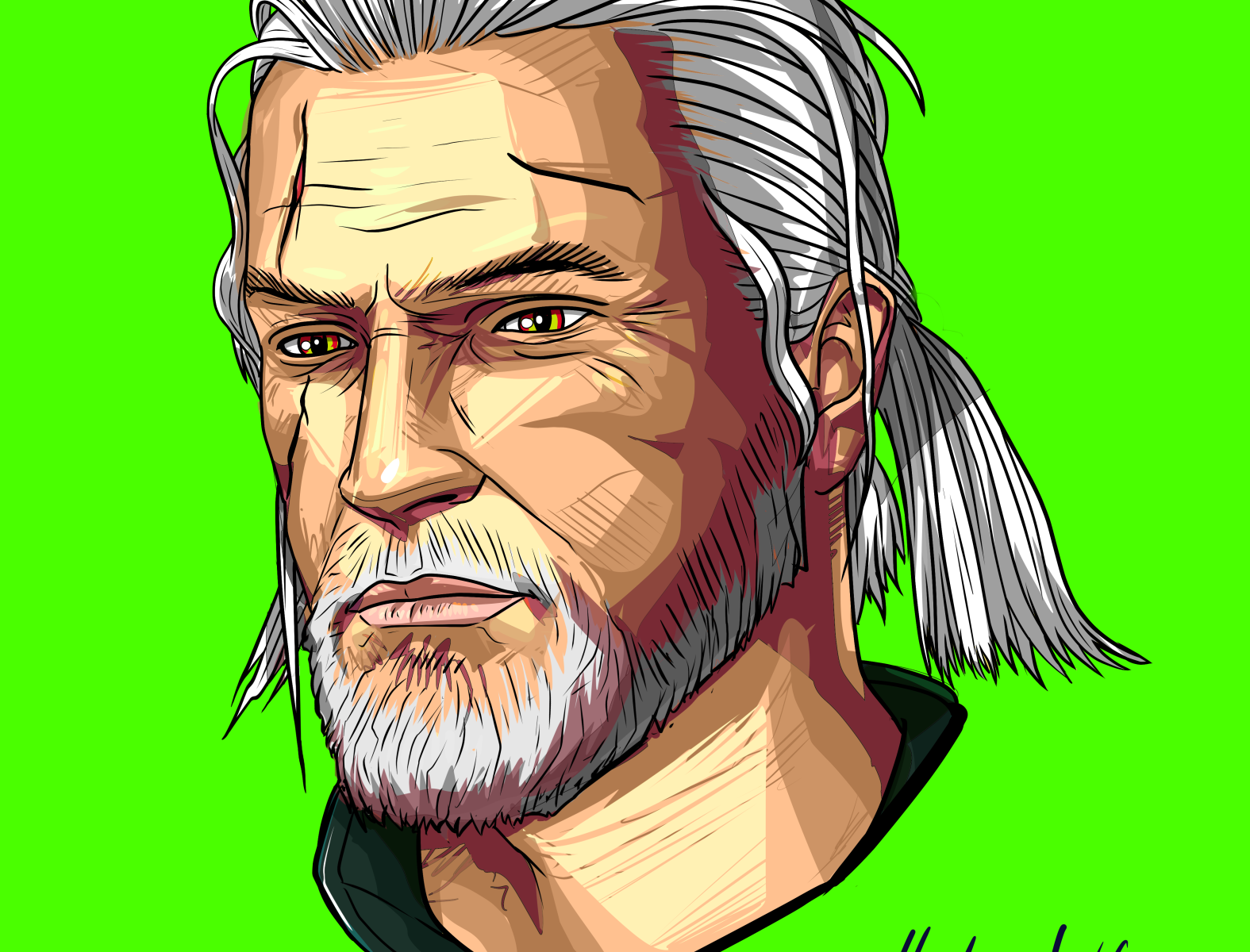 geralt of rivia game art