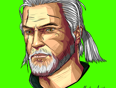 Geralt of Rivia - Fan Art cartoon character fan art geralt illustration portrait witcher