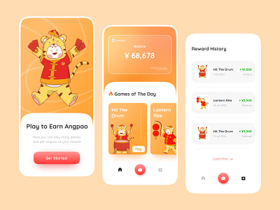🐯 Play to Earn Game App angpao cny game game design play to earn tiger ui design uiux