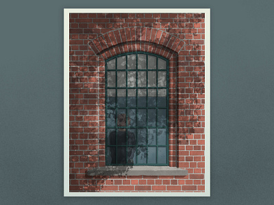 By the Window architecture brick walll editorial illustration illustraion illustration art illustrator window