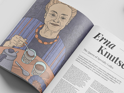 Erna Knutsen. The legend of the American coffee industry artwork coffee digital illustration editorial editorila illustration erna knutsen great women illustration illustration art illustrator woman power