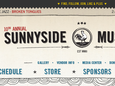 Sunnyside Music Fest ui design ux design web design