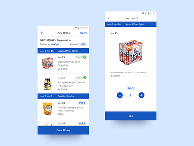 In-Store Fulfilment App android app app design e-commerce in-store fulfilment logistics saas ui ux warehouse