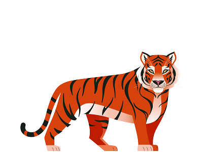Tiger 2022 animal cat design illustration new year orange striped tiger vector wild cat