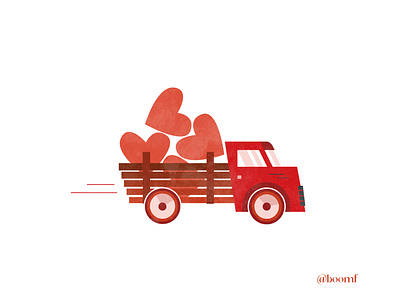 A car with hearts car cargo chasing heart hearts illustration love package recovery red rides romance romantic speed speedy truck vector vehicle