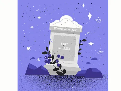 Purple tombstone. Happy Halloween bury dead death funeral gravestone graveyard halloween holiday ill illustration memorial mystery religion rip scary spooky stone tomb tombstone vector