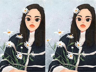 my sister beautiful girl character design flowers illustration lady sister