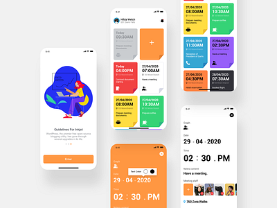 Sticky Notes app design design ios meetings mobile ui notes app sticky notes tips ui