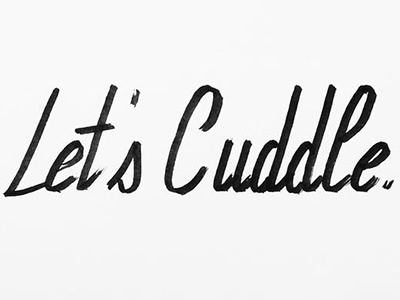 cold brush cuddle cursive lettering sketch