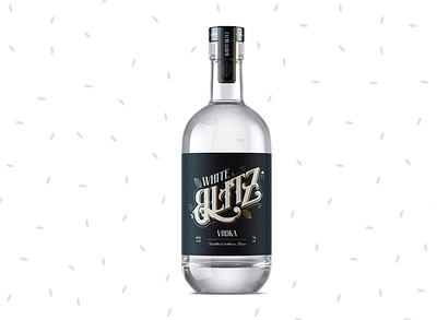 White Blitz alcohol design french vodka graphic design label design packaging vodka