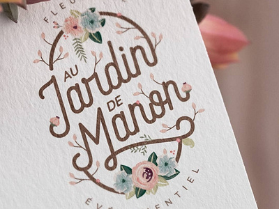 Au Jardin de Manon design florist floristry flower flower logo france french graphic design logo