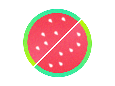 🍉 Watermelon O 🍉 blur fruit gradient green hand lettered hand lettering illustration illustrator letter o palette pink simple transparency transparent vector