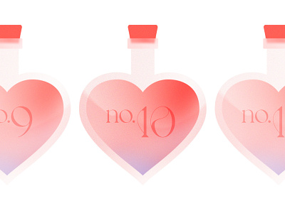 Love Potion no. 10 bottle heart illustration illustrator kiss love love potion lover palette pink potion vector