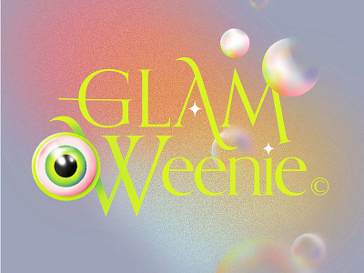 💄🎃 Glam O Weenie 🎃💄 bubble eye eyeball fall gradient halloween illustration inktober neon october procreate spooky typography witch