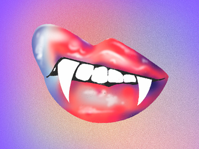 🧛‍♀️👄 Vampy 👄🧛‍♀️ design challenge fangs glam gradient halloween halloweenie holiday illustration lips mouth palette procreate spooky vamp vampire