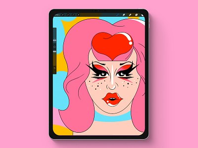 HELLO ANGLES drag drag queen drag race fashion illustration pink pop procreate willow pill