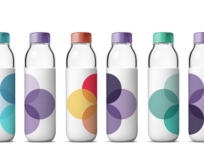 Branded Bottles branding branding design circles color illustration organic palette pattern product product design purple shape water water bottle